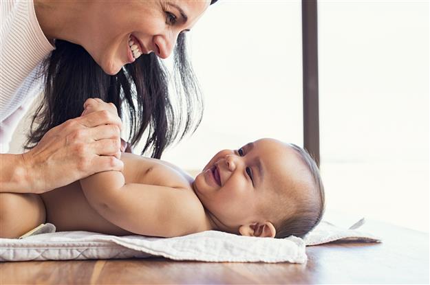 Woman with infant child